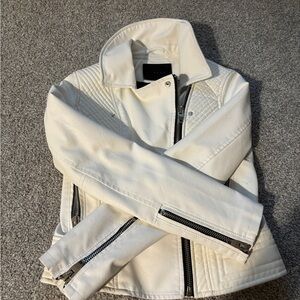 Women's White Leather Jacket